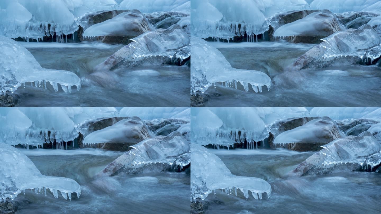 冰河融化冰雪流水8k