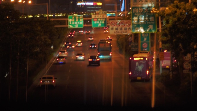 夜间车流城市道路夜景车流