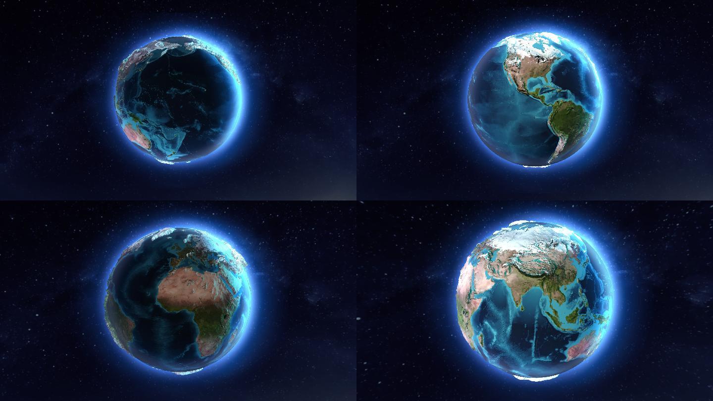 《原创》蓝色旋转科技立体地球