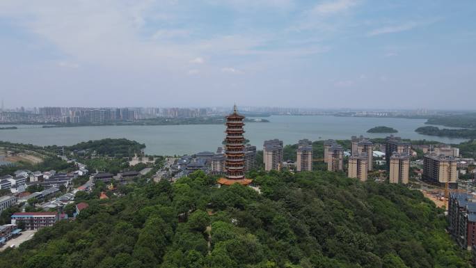 航拍湖南岳阳圣安寺4A旅游景点