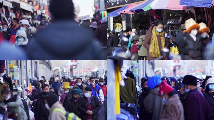 西藏拉萨巷子人群