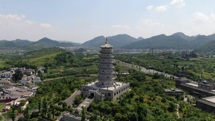 航拍贵阳大兴国寺大善塔