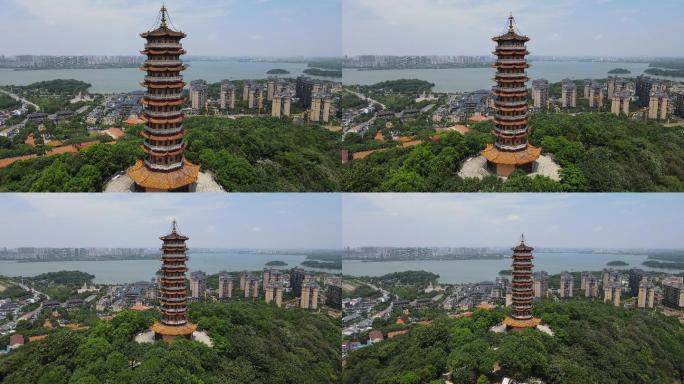 航拍湖南岳阳圣安寺4A旅游景点