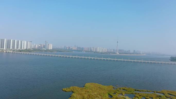 4K正版视频航拍山东省临沂市沂河风景