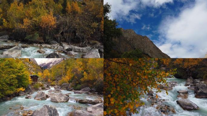 西藏318国道米美峡谷的溪流