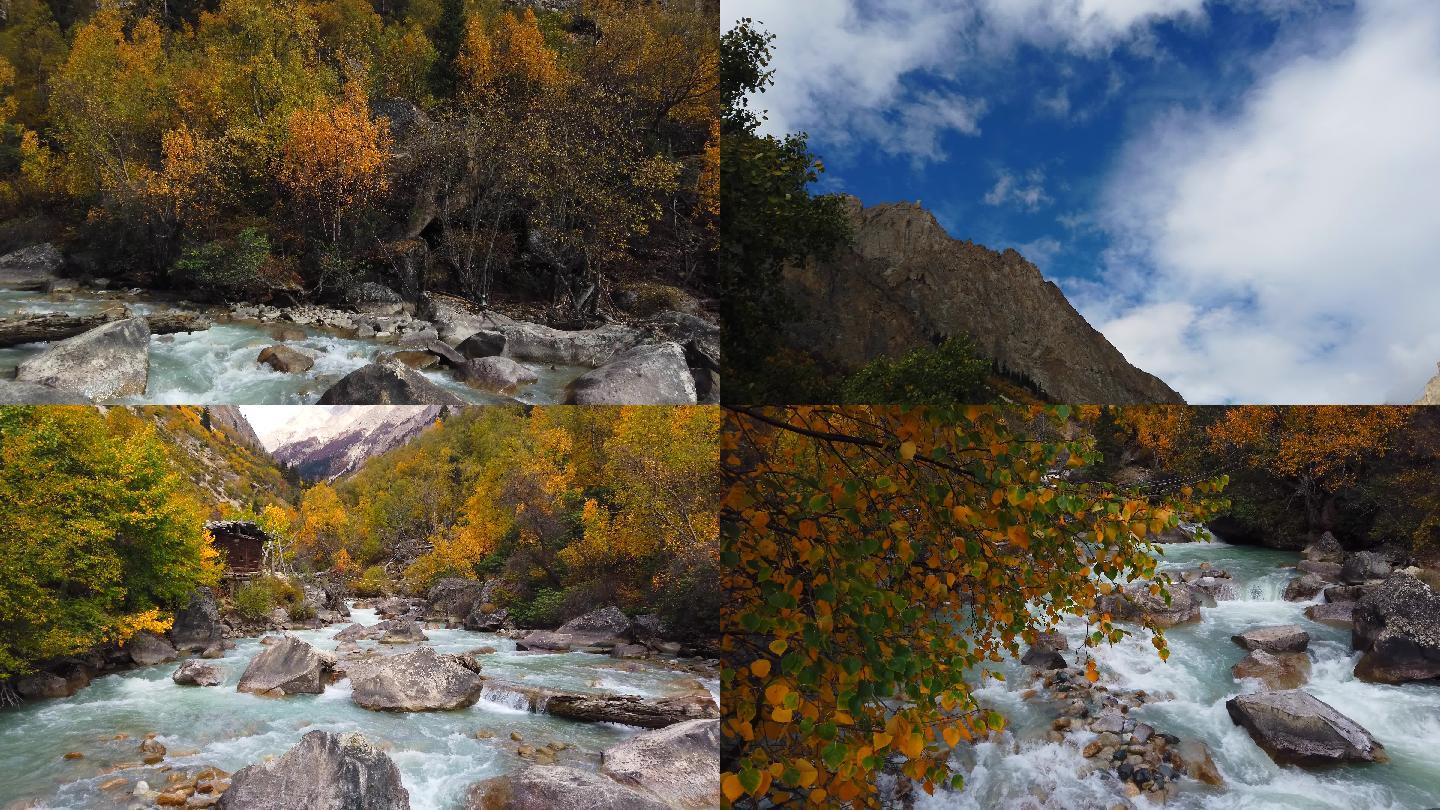 西藏318国道米美峡谷的溪流