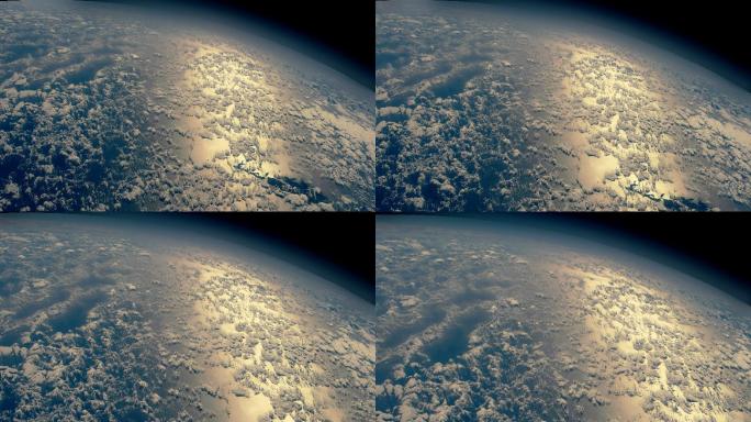 地球鸟瞰俯视星球球体球面表面地面