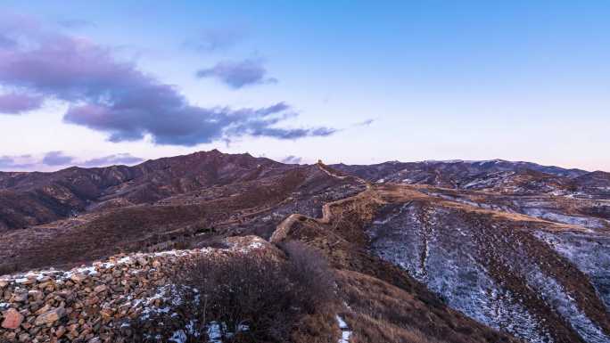 张家口青边口明长城雪景云