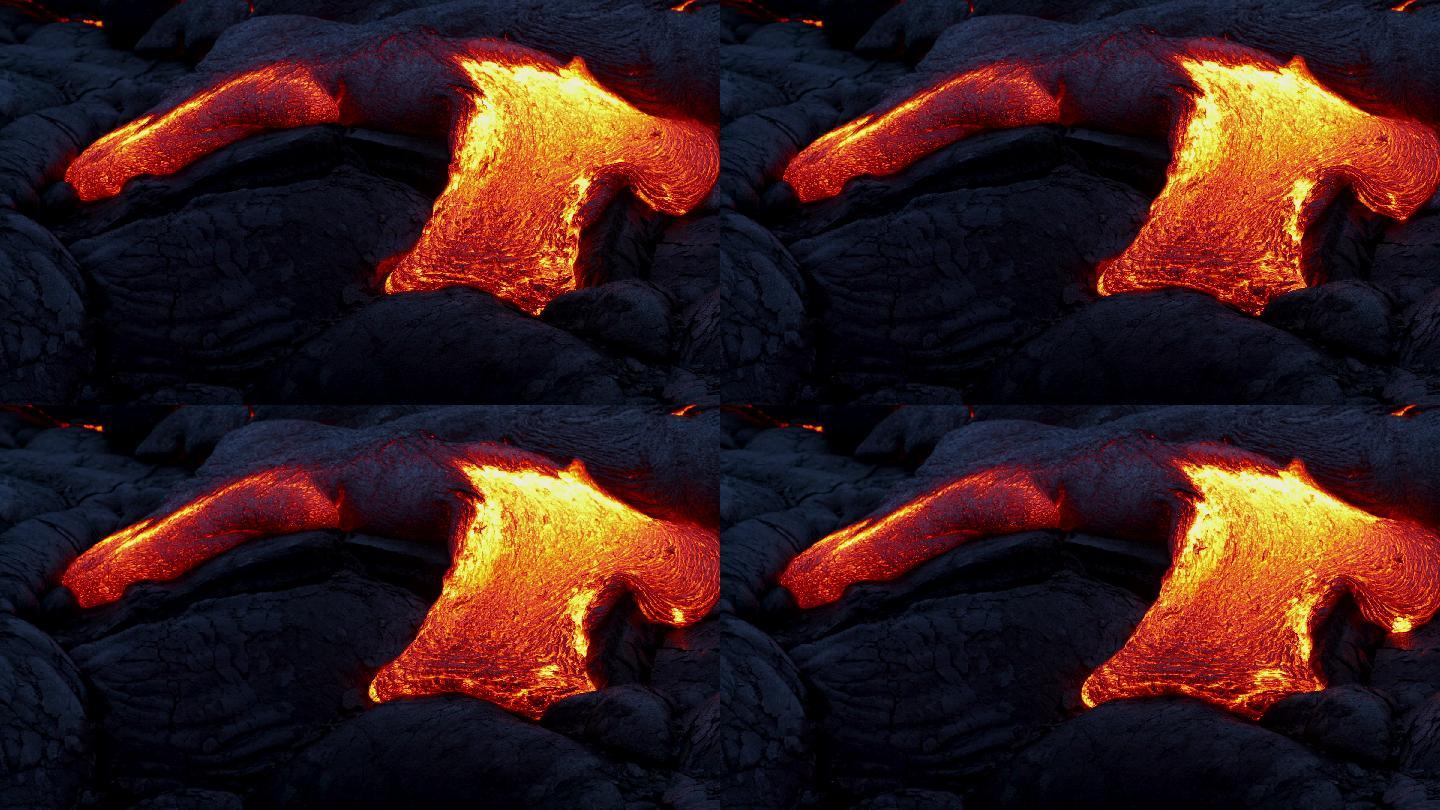 熔岩活火山岩浆高温流动