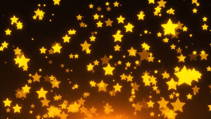 金光闪闪的星星场景舞台光效卡通粒子星光繁