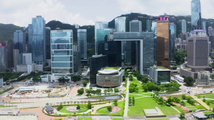 香港市鸟瞰图建设航拍宣传高楼大厦香港经济