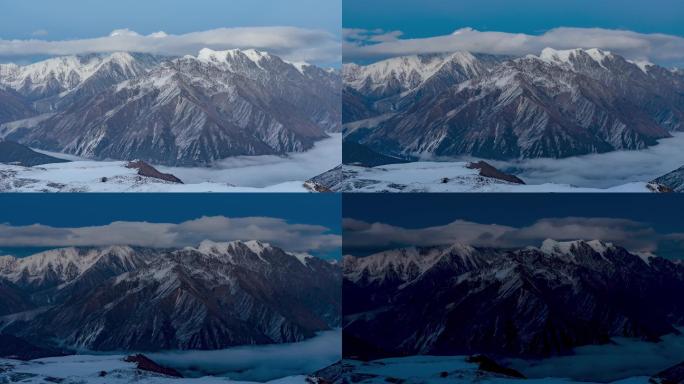 震撼壮观贡嘎山雪峰延时摄影大气自然风光