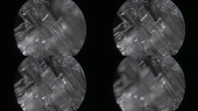 显微镜下观察盐晶体
