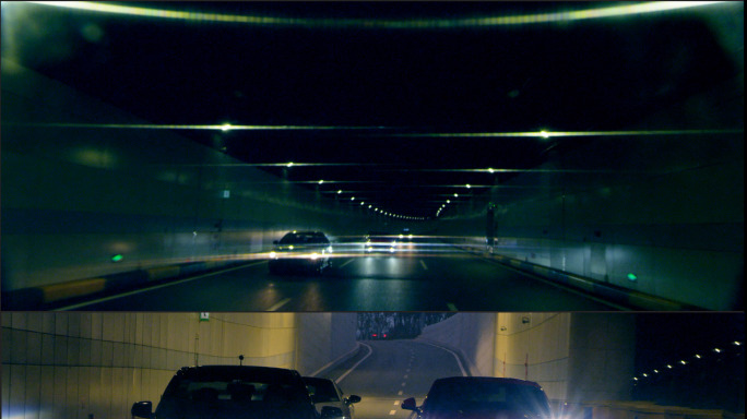 城市车流 城市夜景车辆隧道
