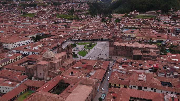 航拍 秘鲁大教堂 外国街景 文化建筑