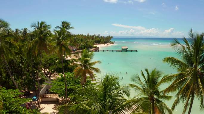 沙滩鸟瞰图热带岛屿海边