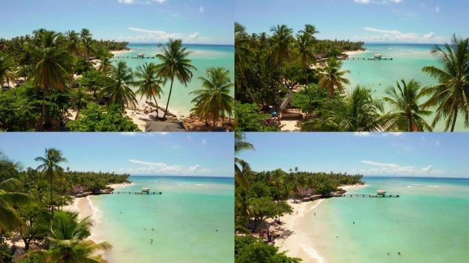 沙滩鸟瞰图热带岛屿海边