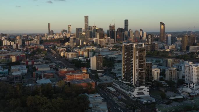 澳大利亚昆士兰布里斯班市中心鸟瞰图