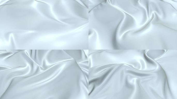 白色丝质面料形成褶皱。