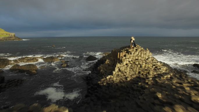 北爱尔兰巨人堤航拍