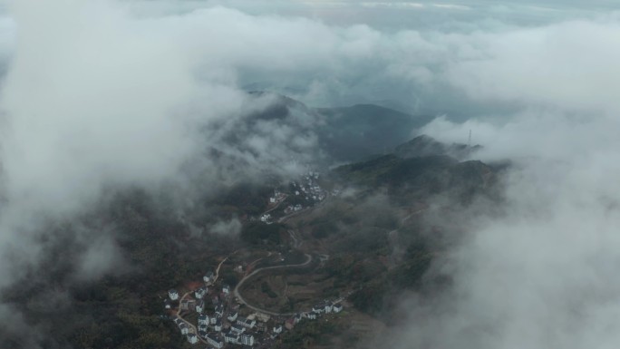 航拍金华北山云海延时摄影