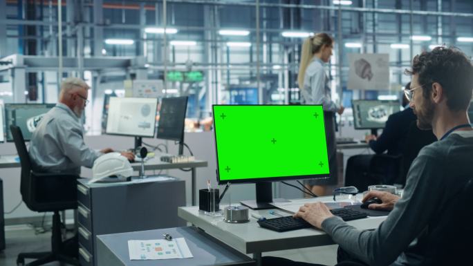 绿色屏幕的电脑绿布绿幕扣绿素材职工员工