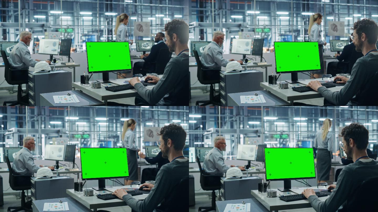 绿色屏幕的电脑绿布绿幕扣绿素材职工员工