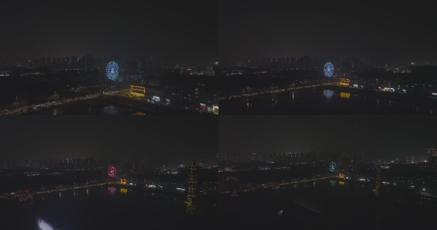 曹州古城夜景摩天轮4K60帧LOG原片