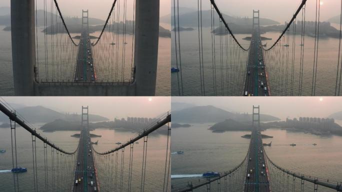 青马大桥鸟瞰图全景
