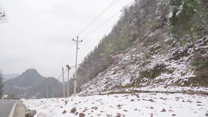 农村雪景立冬冬天下雪