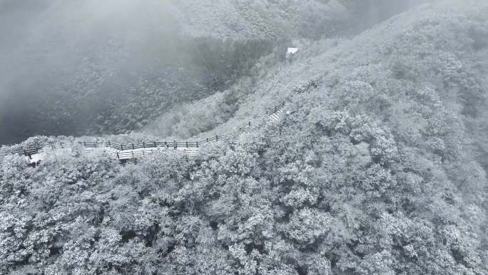 溧阳南山竹海雪景航拍