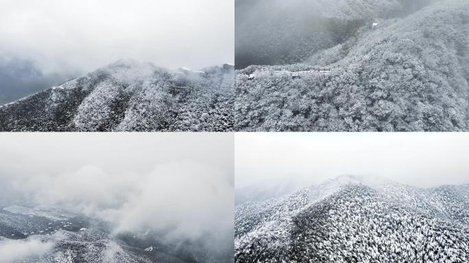 溧阳南山竹海雪景航拍