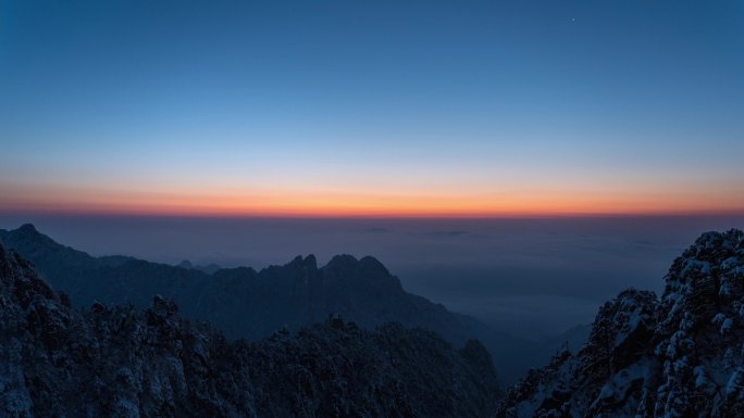 4K无水印黄山雪景云海日出