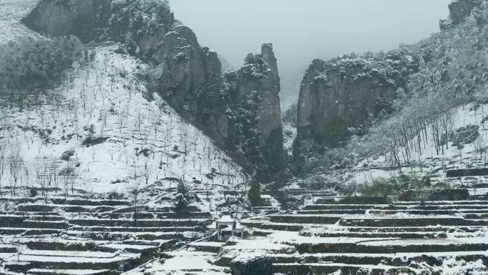 杭州临安石门峡雪景