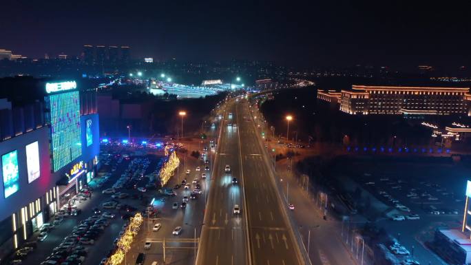 长春欧亚三环中心夜景航拍