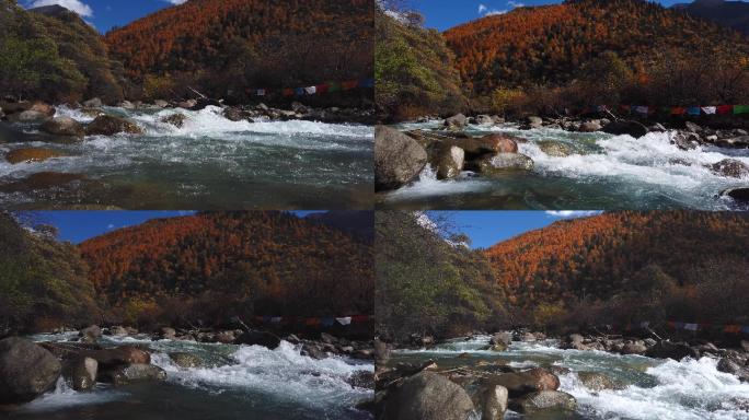 西藏林芝念青唐古拉山溪流