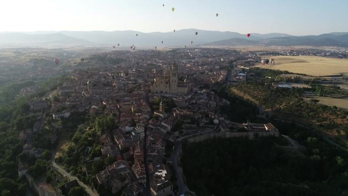 塞戈维亚热气球节航拍大美风光美丽风景