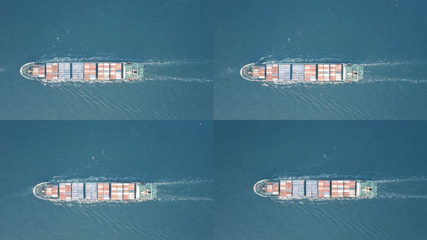 货船鸟瞰图巨轮航拍俯拍国际海运一带一路