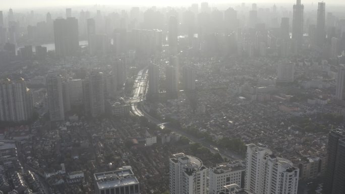 4K-Log-航拍上海老城厢、复兴东路