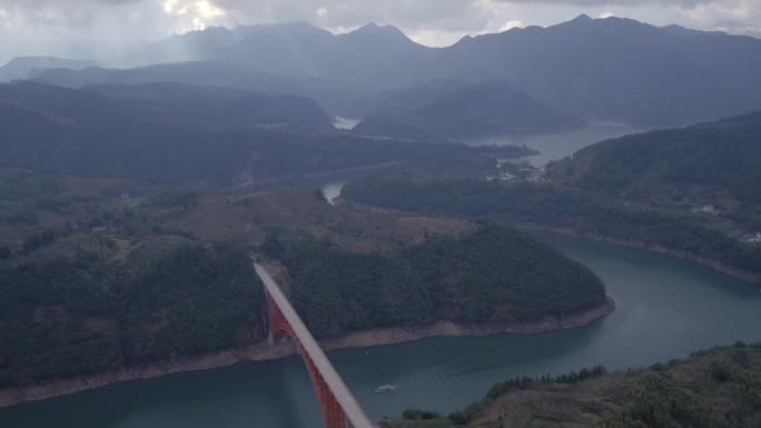 遂昌乌溪江大桥红星坪仙霞湖水库航拍4K