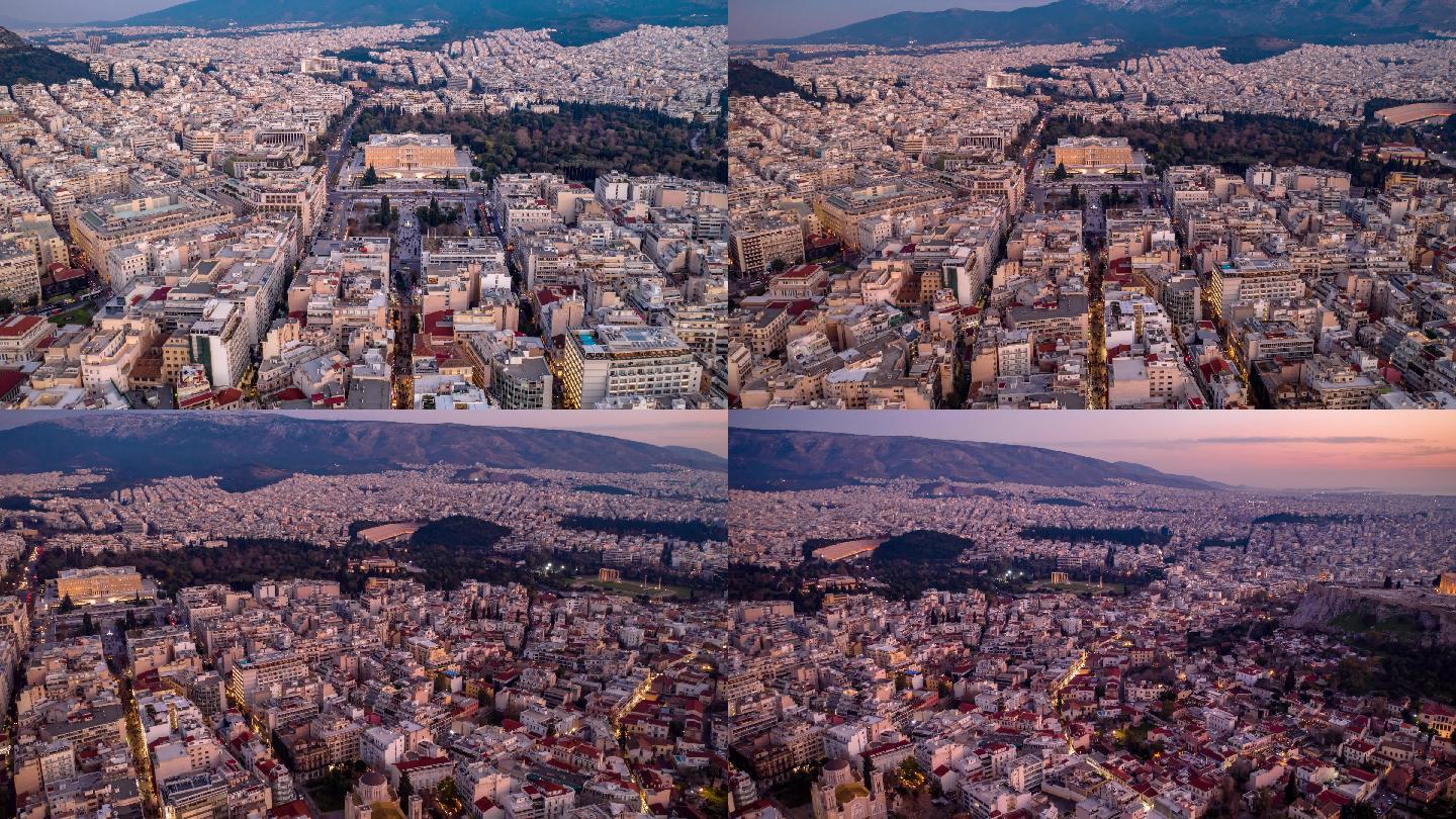 雅典、希腊航拍主城区宣传片经济建设