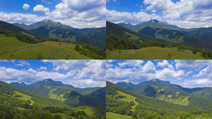 群山的延时视频生态环境流云航拍山脉高山