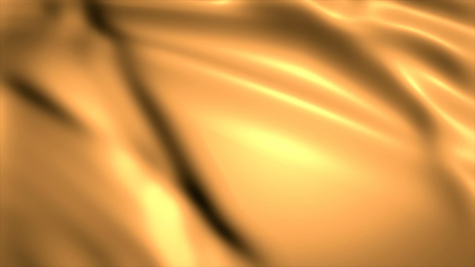 逼真的丝织物背景场景金色绸缎波动纹理流动
