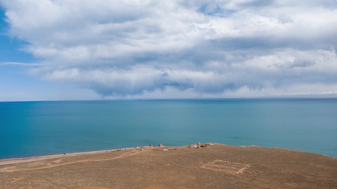 青海湖航拍延时