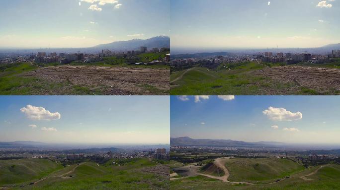 从城市北部的群山上俯瞰德黑兰。