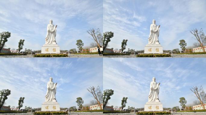 西平嫘祖庙嫘祖雕像延时