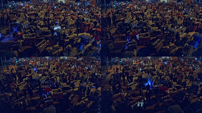 情人节前夕鲽切花交易夜市