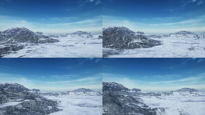 4K 冬天空旷唯美雪山-14