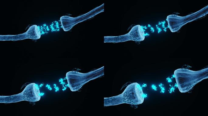 神经元突触全息图3D特效视频
