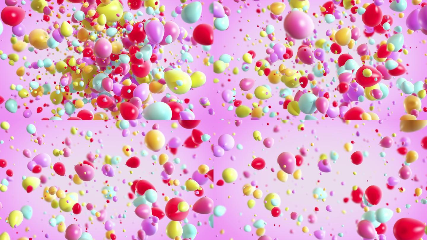 彩色气球爆炸视频素材